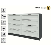 Kомод Тренд КТ-К157 (Антрацит ЛДСП/ Грэй ЛМДФ) Ш1565 В1020 Г451